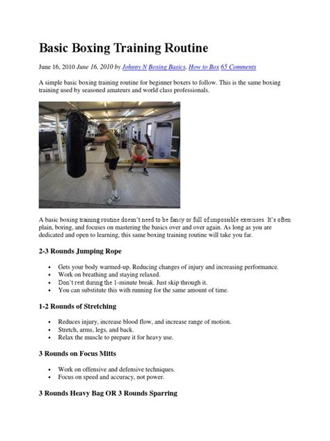 basic boxing training routine