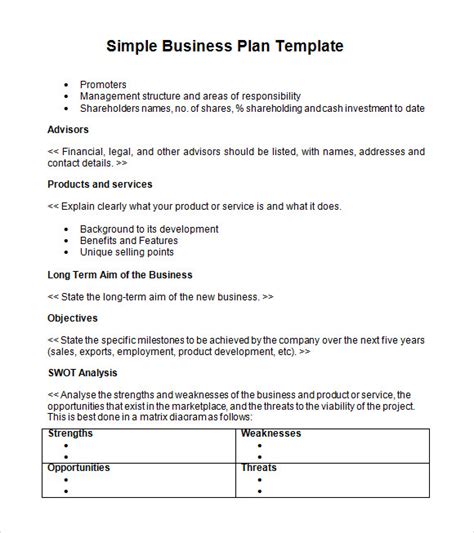 basic business plan example