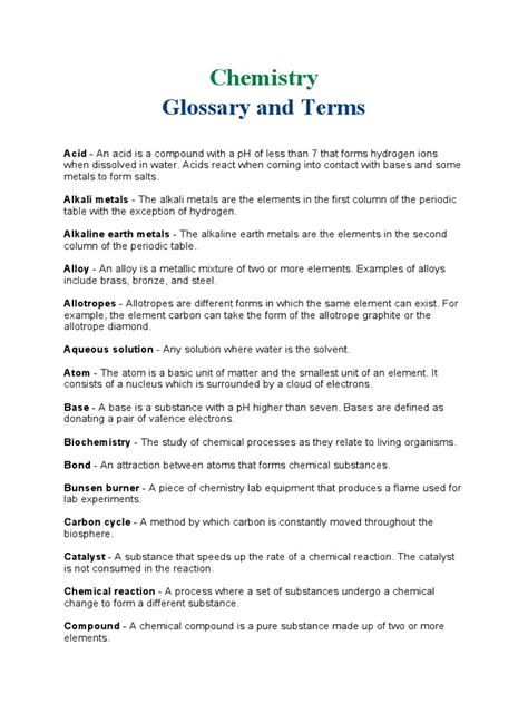 basic chemistry terms and definitions pdf