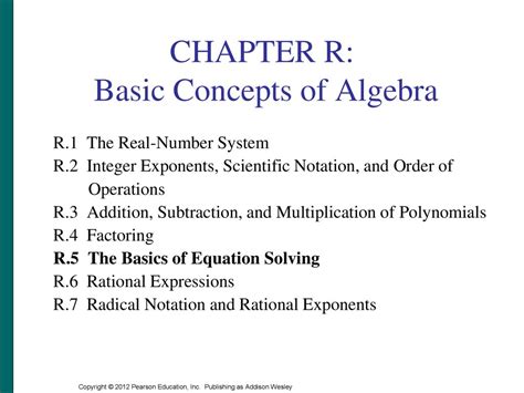 basic concepts of algebra
