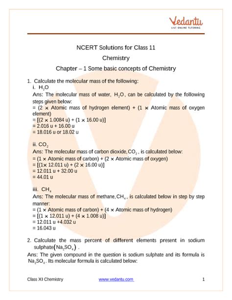 basic concepts of chemistry class 11