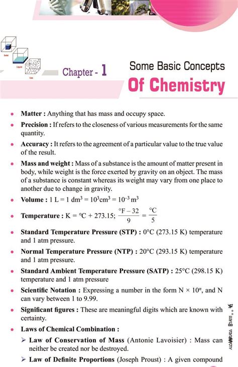 basic concepts of chemistry pdf notes