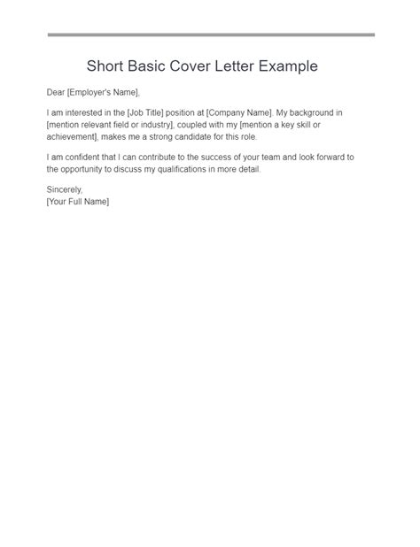 basic cover letter example