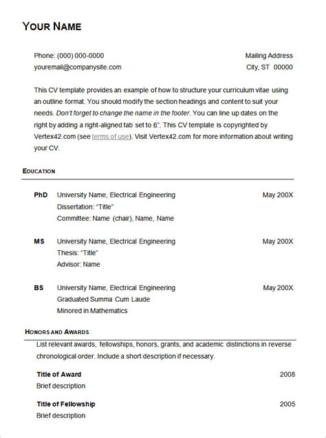 basic cv examples