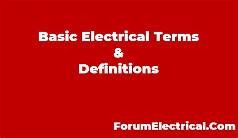 basic electrical terms and definitions ppt