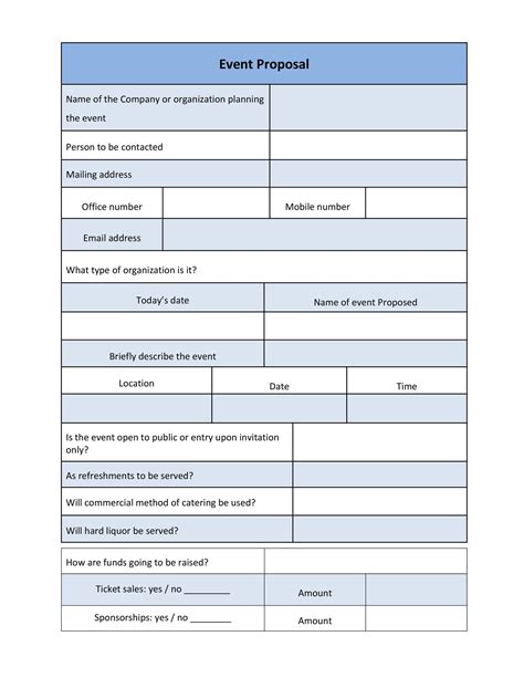 basic event proposal template
