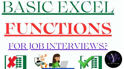 basic excel functions for interview