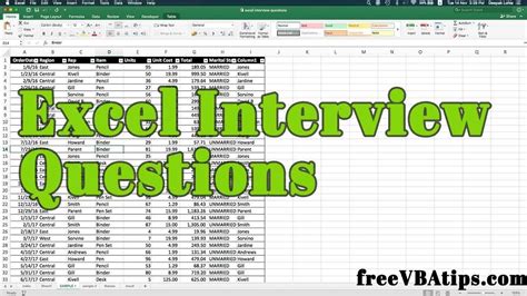 basic excel interview questions for experienced