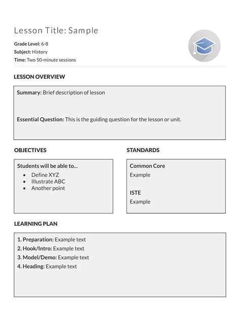 basic features of lesson plan