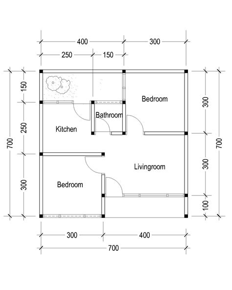 basic house plan with dimensions