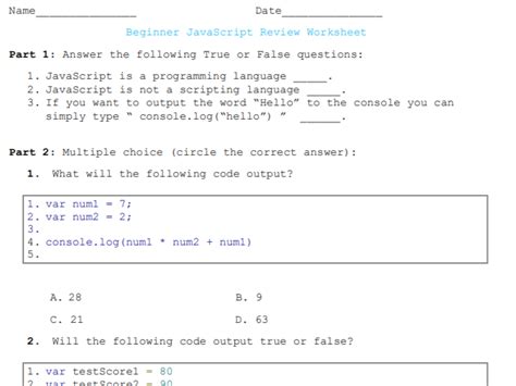 basic javascript practice exercises