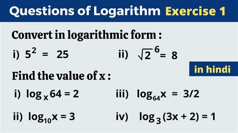 basic logarithm questions class 11