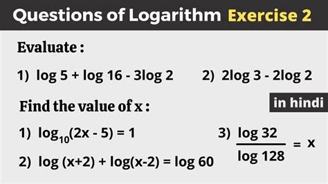 basic logarithm questions with solutions pdf