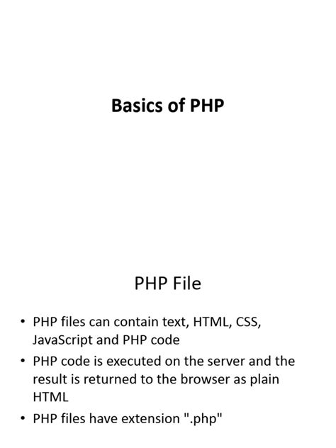 basic of php programming