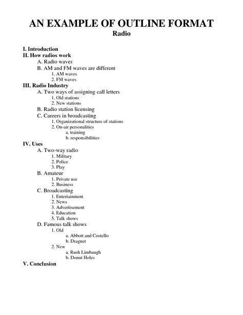basic outline format