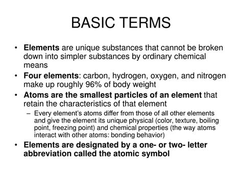 basic terms in chemistry