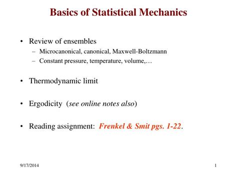 basics of statistical mechanics