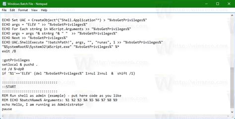 bat script run as admin
