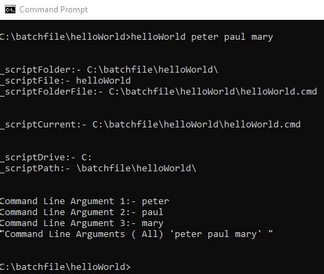 batch echo command line arguments