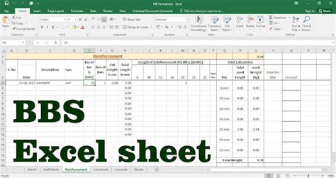 bbs excel sheet format download