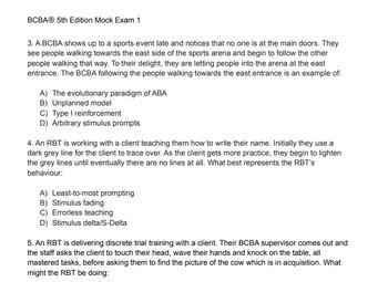 bcba task list a mock exam