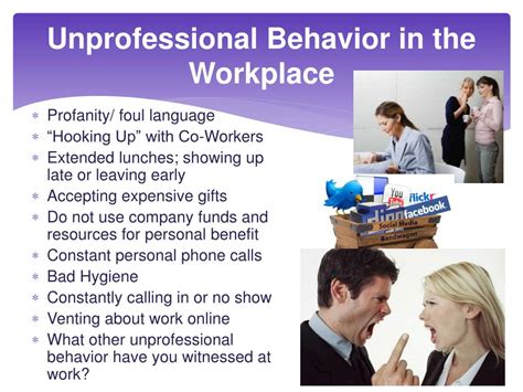 behavior examples in the workplace