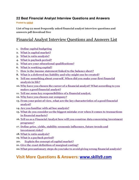 behavioral interview questions and answers for financial analyst