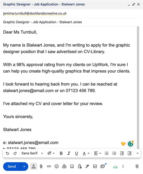 best format to send cv via email