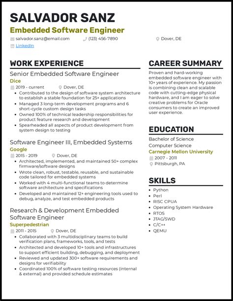 best resume format for software engineer reddit