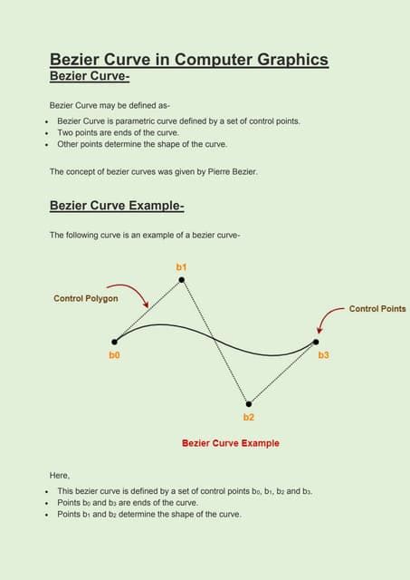 bezier curve in computer graphics numerical