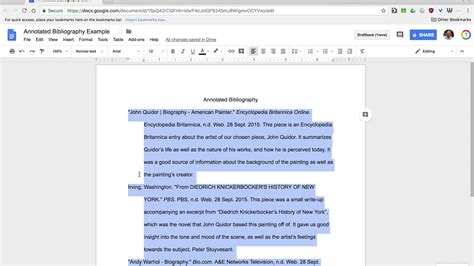 bibliography example of google