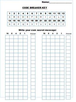 binary code name worksheet