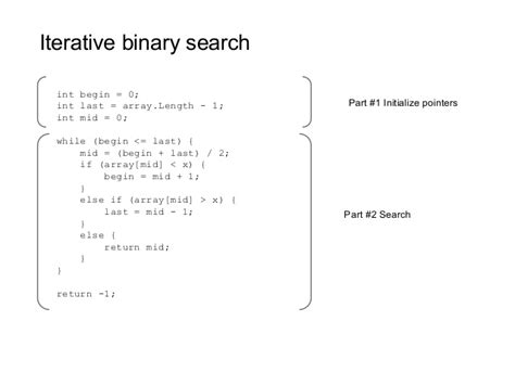 binary search algorithm example in java