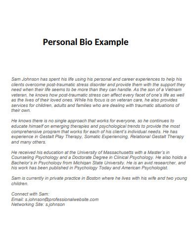 bio meaning examples for work