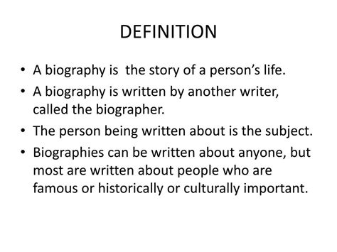 biographical meaning and examples