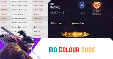 black colour code free fire