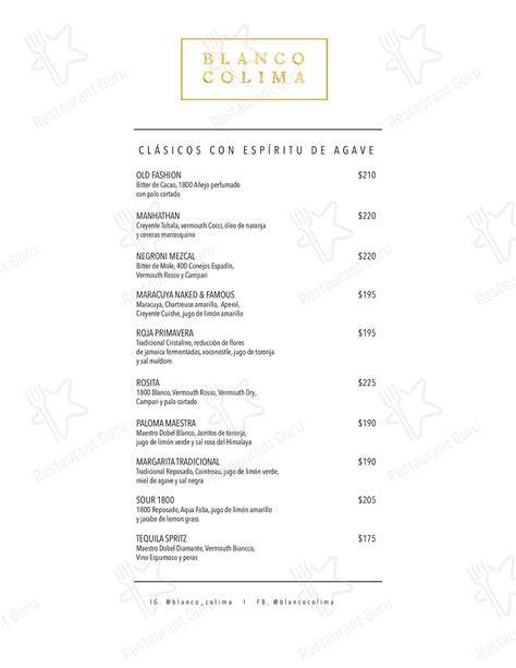 blanco colima menu