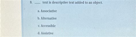 blank text is descriptive text added to an object