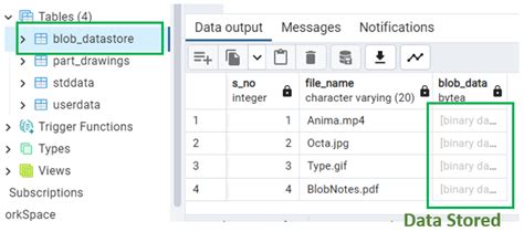 blob data type equivalent in postgresql