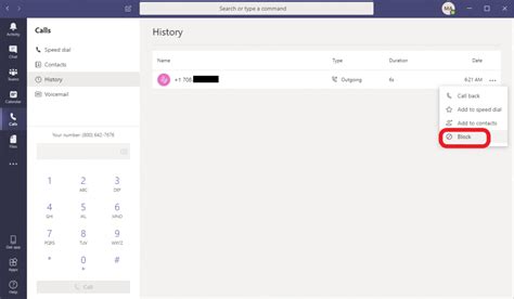 blocking numbers in teams