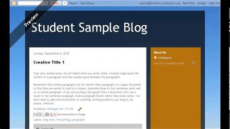 blog entry format example