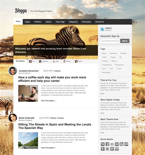 blog page layout wordpress