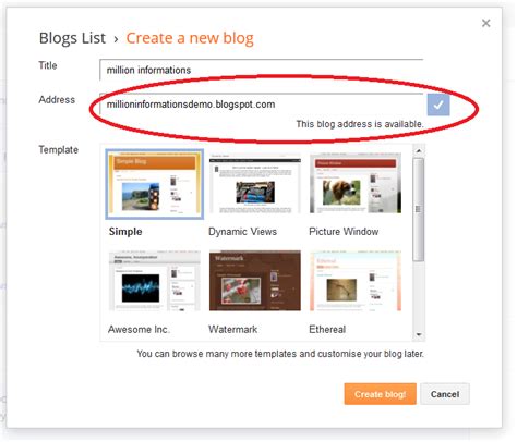blogger address example
