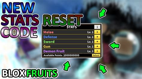 blox fruit codes reset stats