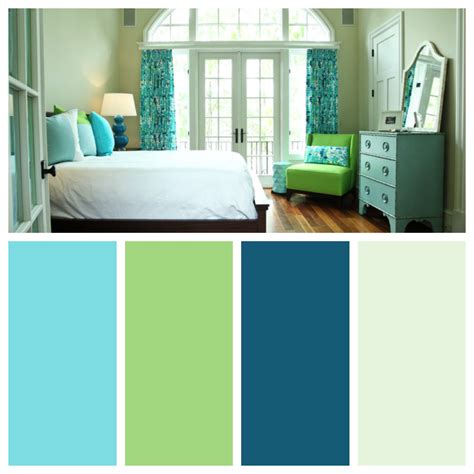 blue and green color scheme bedroom
