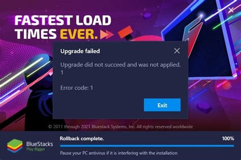 bluestacks 5 error code 1