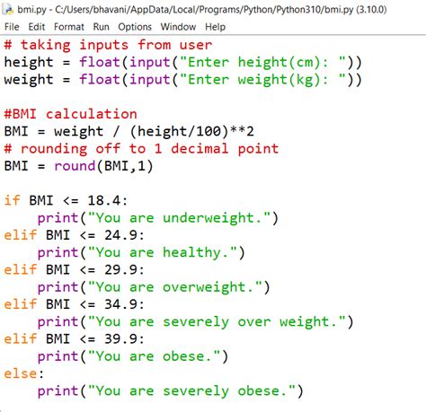 bmi python code