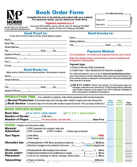 book order form example