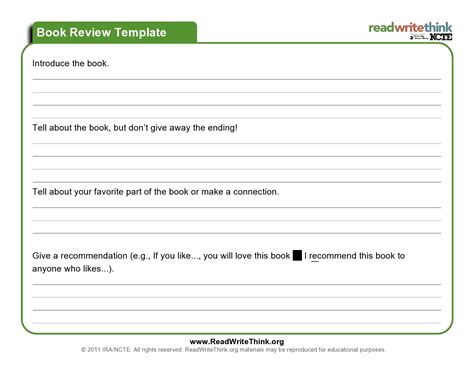 book review format example for students
