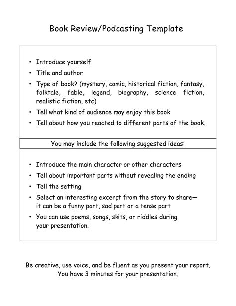 book review format examples